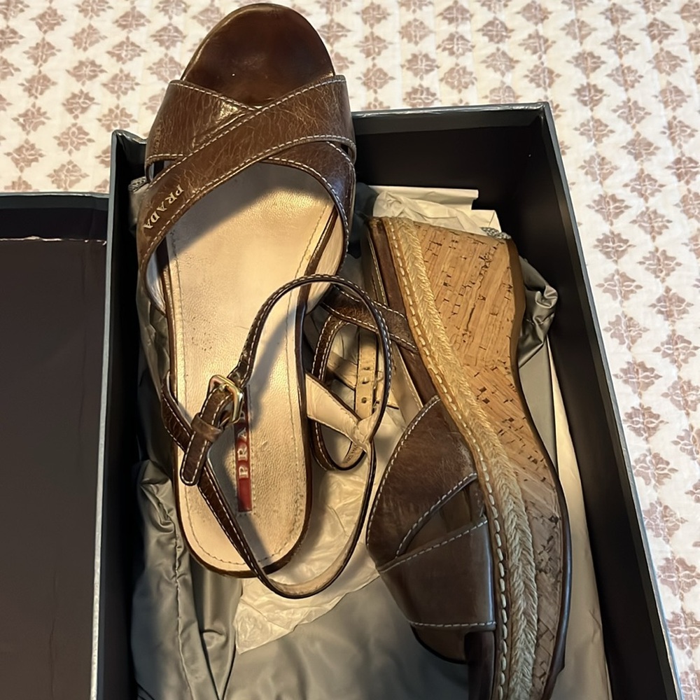 Prada Leather Heels Sandals